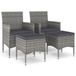 VidaXL Tuinstoel Terras Gecapitonneerde zitting Polyester, Polyrattan, Staal Crème, Wit