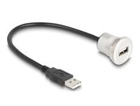 DeLOCK 88181 USB 2.0 kabel 0,3 m USB A Zwart, Zilver