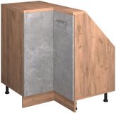 Vicco R-Line Hoekkeukenkast voor schuine wand – 75.6 cm met 1 deur Beton