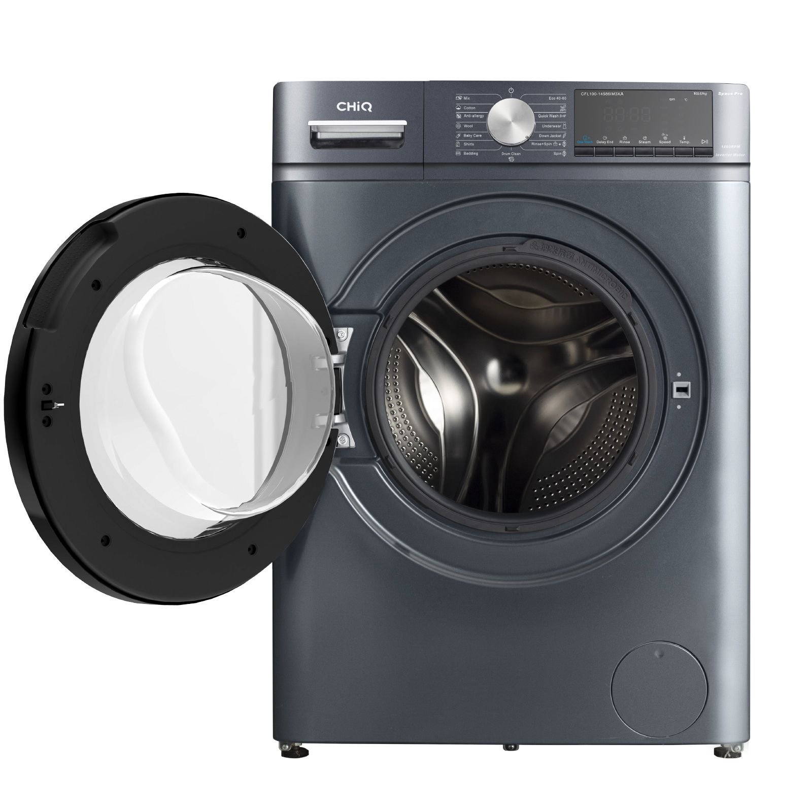 CHiQ CFL100-14586IM3XA - Wasmachine - 10 KG - Space Pro - 16 programma's - AI Smart - Stoomwassen & Quick Wash - 12 jaar garantie op motor - Energieklasse A
