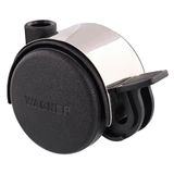 Wagner Design 01102801 meubelwiel/zwenkwiel/dubbel zwenkwiel - hard - diameter 50 mm, hoogte 55 mm, zwart/chroom, slot, draagvermogen 50 kg