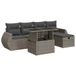 vidaXL 6-delige Loungeset met kussens, polyrattan, grijs