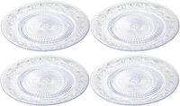 PlasticForte Assiettes de dîner incassables - 4 pièces - Plastique - Style cristal - Transparent mat - 31 cm