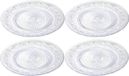 PlasticForte Assiettes de dîner incassables - 4 pièces - Plastique - Style cristal - Transparent mat - 31 cm