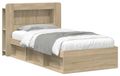 Maison Exclusive - Cadre de lit avec espace de rangement, chêne Sonoma, 80 x 200 cm, panneau de particules