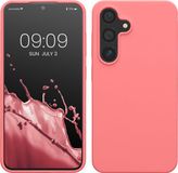 kwmobile telefoonhoesje geschikt voor Samsung Galaxy S24 - Hoesje met siliconen coating - Smartphone case in Pastelkleurig koraal