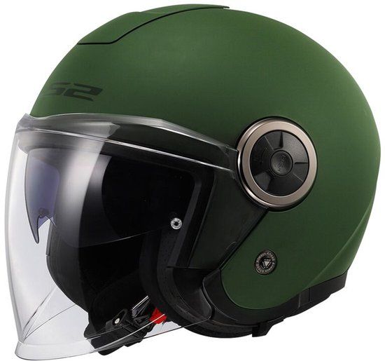 LS2 OF620 Classy Solid Mat Legergroen Jethelm - Helm