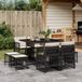 Maison Exclusive - Ensemble de jardin extérieur, 9 pièces, avec coussins, noir, en polyrotin