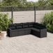 Prolenta Maison Exclusive - Tuinset voor buiten, 6-delig, met kussens, zwart, van polyrotan