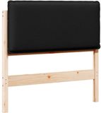 vidaXL - Gestoffeerd hoofdbord met hoofdeinde - Naturel en zwart - 80 cm