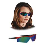 MCR MCR-DALLAS-MN veiligheidsbrillen, blauw, spiegelartig-rood-zwart, 10 stuks