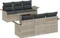 vidaXL Banc de jardin gris clair polyrattan