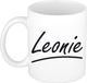 Bellatio Decorations Leonie Naam koffiemok - beker - met sierlijke letters - wit