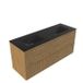 Saniclass Badkamermeubelset - 140x45x62cm - Vygo keramische wastafel zwart - 2 wasbakken - 2 kraangaten - 4 lades - mat eiken natural (hout) SW1420810/SW773922