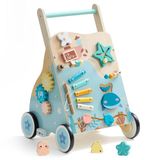 ROBUD Houten loopwagen, baby loophulp, baby walker, zeeesthema