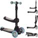 MoMi DEBE - Trottinette 2-en-1 avec siège - Pliable - Roues LED - Plateau éclairé - Noir