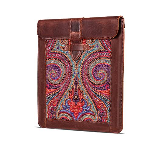 Londo iPad Pro 12.9 Case 2020 - Echt Top Grain Lederen iPad Case met geweven kledingstuk ontwerp voor 2018-2020 iPad Pro 3e & 4e generatie - Compatibel met alle 12 Inch Tabletten - Bruin