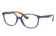 Ray-Ban RB1598 zonnebril Vierkant Kind Unisex Transparant, Blauw Nylon Niet-polariserende lens