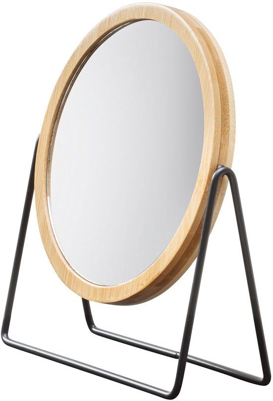 Sealskin Circle Make-up Spiegel ⌀ 21,5 cm - 5x vergrotend - Bamboe / Zwart