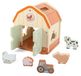 Ensemble de jeu de ferme en bois avec animaux pour tout-petits