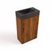 Saniclass Holz Pure Toiletmeubelset - 40x60.5cm - 1 deur - fontein natuursteen donker - kraangat rechts - walnut pure