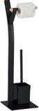 Merkloos Relaxdays Toiletrolhouder en WC Borstel Set - Staand - Zwart