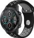 Strap-it Siliconen Smartwatch bandje - Zwart/Grijs - Geschikt voor Honor Magic Watch 2 46mm