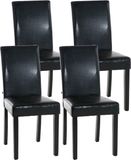 CLP Ina Set van 4 Stoelen - Kunstleer zwart