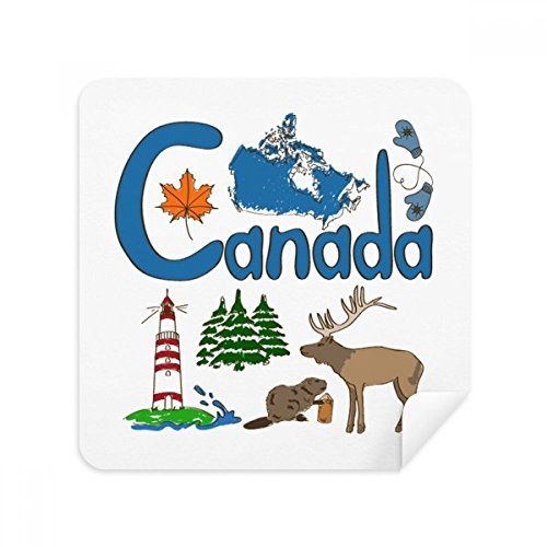 DIYthinker Canada Nationaal symbool Landmark Patroon Bril Reinigingsdoek Telefoon Schermreiniger Suede Stof 2 stks