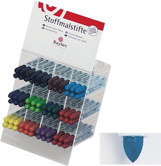 Rayher Hobby Blauwe textielstift met fijne punt