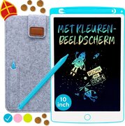 Must-Have for Kids LCD Tekentablet Kinderen "Blauw" 10 inch - Kleurenscherm - Incl. Hoesje & Extra Pen - Speelgoed Jongens & Meisjes - Kids Tablet - Schrijfbord - Grafische Tablet - Teken Ipad