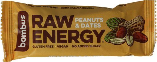 Bombus Raw energy bar peanut & dates 50 Gram