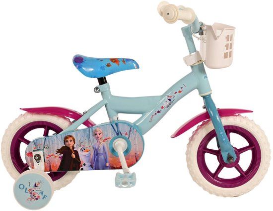 Volare Disney Frozen 2 Kinderfiets - Meisjes - 10 inch - Blauw/Paars - Doortrapper