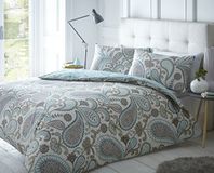 Sleepdown Paisley groenblauw dekbedovertrek en kussensloop set