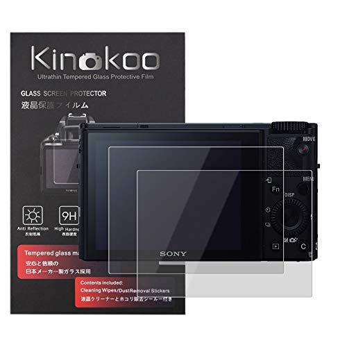 kinokoo Gehard Glasfilm voor SONY DSC-RX100/RX100 II/ RX100 III/RX100 IV/RX100 V/RX100 VI/VII Kristalheldere Film Sony RX100 RX100M2/M3/M4/M5/M6/M7 Schermbeschermer Bubble-vrij/antikras (2 stuks)