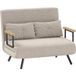 LAVVE Divano Letto 3 In 1 En Tissu Velours Avec Dossier Réglable Et 2 Coussins, 102x73x81 Cm, Blanc Crème