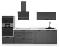 Vicco Complete keukeneenheid "Fame-Line", Donkergrijs/Wit, 280 cm