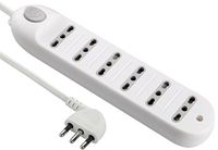 Electraline 62004 meervoudige stekkerdoos met kabel, 6 tweewaardige stopcontacten, 1,5 m, wit