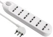 Electraline 62004 meervoudige stekkerdoos met kabel, 6 tweewaardige stopcontacten, 1,5 m, wit