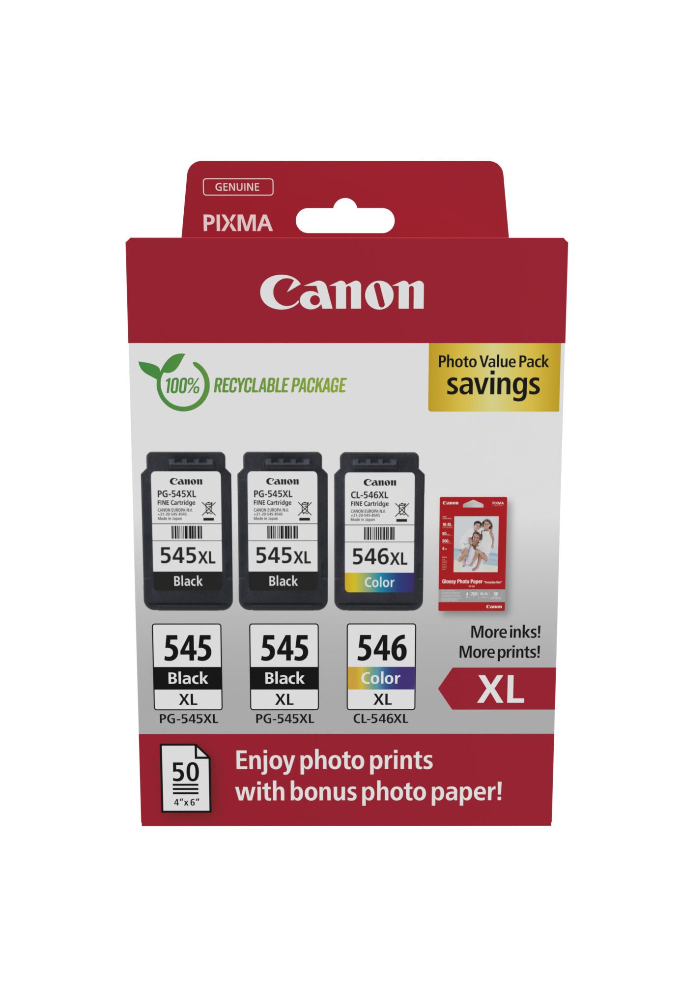 Canon 8286B015 - Photo Value Pack - 3-pack - High Yield