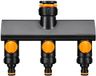 Fiskars Comfort Serie - Répartiteur d'eau en trois parties - Robinets On/Off - Commande ergonomique - 3 sorties