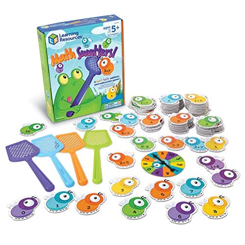 Learning Resources Math Swatters! Aanvulling en Aftrekken Spel 99-Stukken Set, Veelkleurig