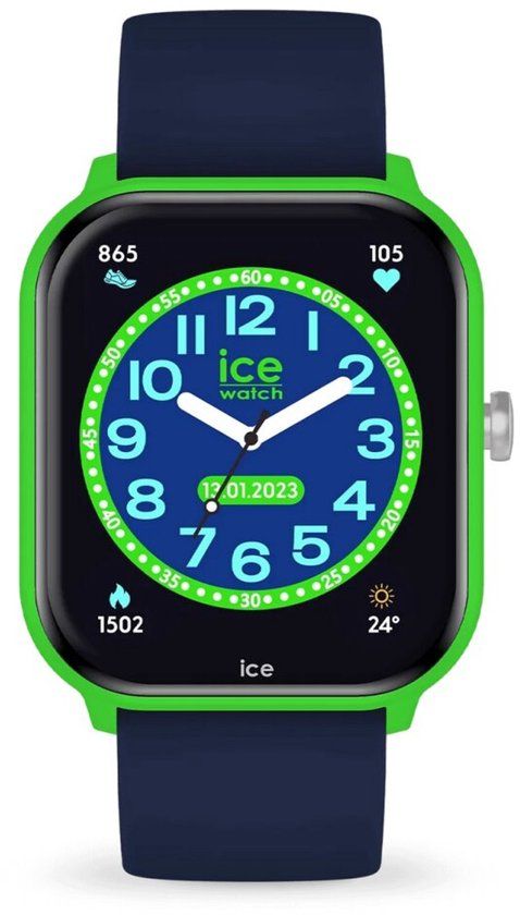 Ice-Watch Ice smart junior 2.0 Green Blue - Blauw horloge voor jongens met siliconen band - 022790 (1,75)