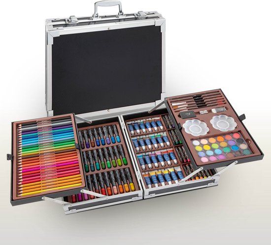Nassau Fine Art Tekendoos 145pcs - Schilderkisten en Schilderbenodigdheden - Schilderen voor Volwassenen - Hobby & Creatief - In metalen opbergkoffer