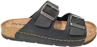 Rohde Leren Heren Slippers Slides - Zwart - 45