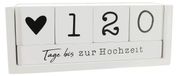 Icecat Calendrier de compte à rebours en bois - Durable et thématique - Blanc