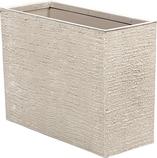 Beliani Bloempot beige rechthoekig 25x60x45 cm EDESSA