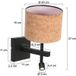 Steinhauer Wandlamp Stang 4350ZW met beige kurken kap en zwart metalen armatuur