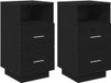 vidaXL Tables de chevet 2 pièces avec 2 tiroirs 36x36x68 cm noir