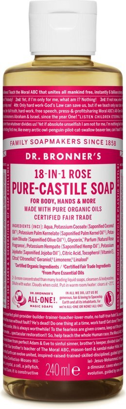 dr bronners Liquid soap rose